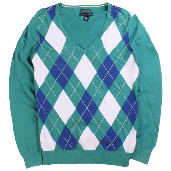 Tommy Hilfiger  Prep Y2K Style Knitted Jumper / Sweater Small Turquoise Blue Green