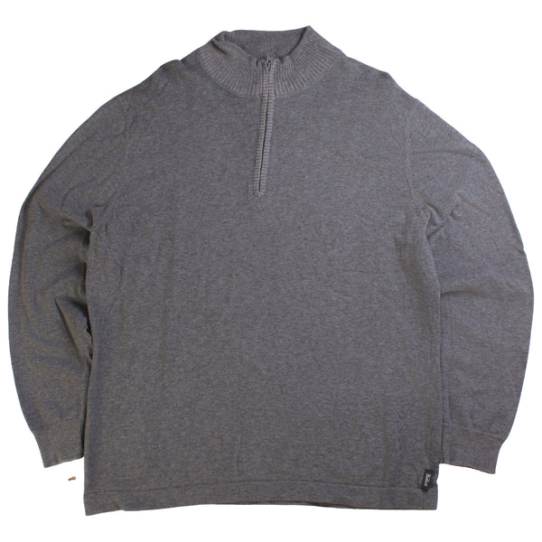 Woolrich  Pullover Quarter Zip Knitted Jumper / Sweater XLarge Grey