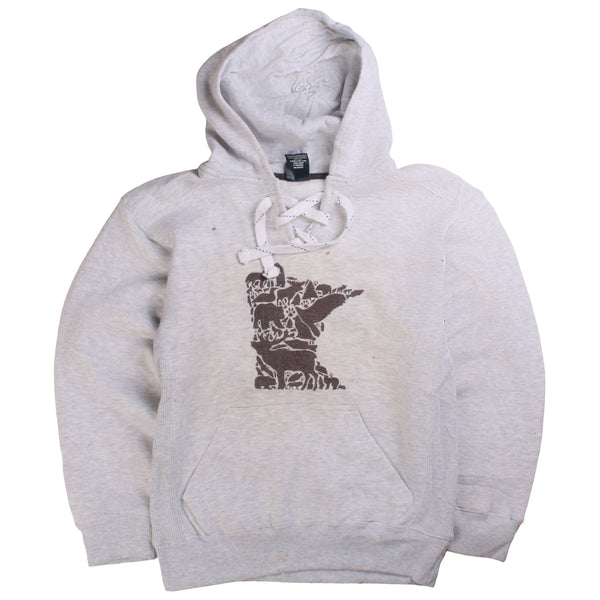 J America  Drawstring Hood Long Sleeve Pullover Hoodie XSmall Grey