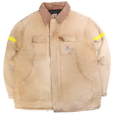 Carhartt  Heavyweight Full Zip Up Workwear Jacket Large Beige Cream