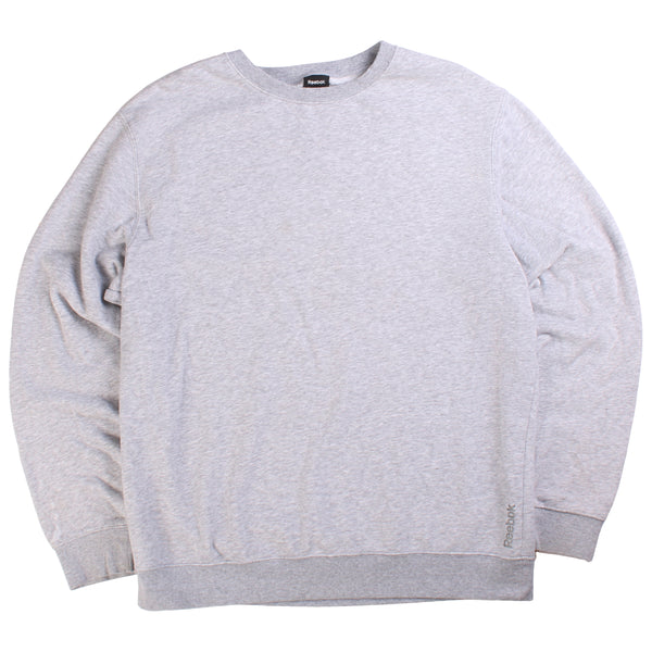 Reebok  Plain Heavyweight Crewneck Sweatshirt Large Grey