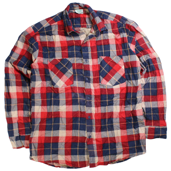 Ozank Trail  Long Sleeve Button Up Check Shirt Large Red