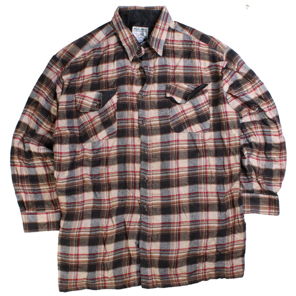 Outback Trail  Check Long Sleeve Button Up Shirt XLarge Brown