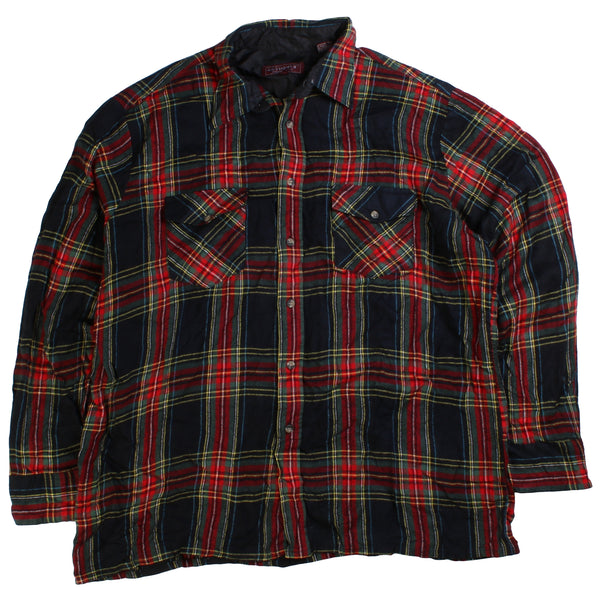 Anthony's  Check Long Sleeve Button Up Shirt XLarge Navy Blue