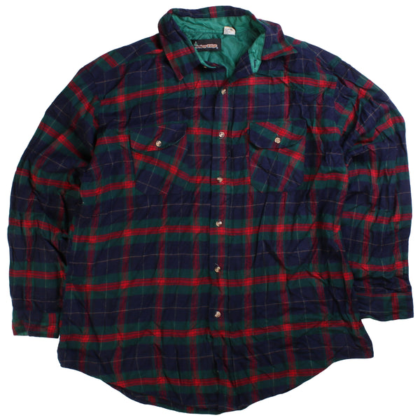 Timber Ridge  Check Long Sleeve Button Up Shirt XLarge Navy Blue