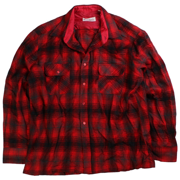 Back Packer  Check Lumberjack Long Sleeve Button Up Shirt Large Red