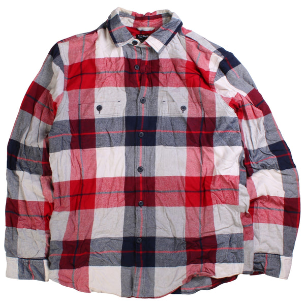 Express  Check Long Sleeve Button Up Shirt Large Red