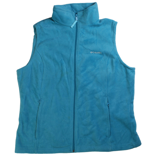 Columbia  Vest Sleeveless Spellout Fleece Jumper XLarge Blue