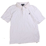 Ralph Lauren  Quarter Button Short Sleeve Polo Shirt Large White