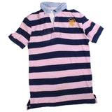 Ralph Lauren  Striped Short Sleeve Button Up Polo Shirt Large Pink