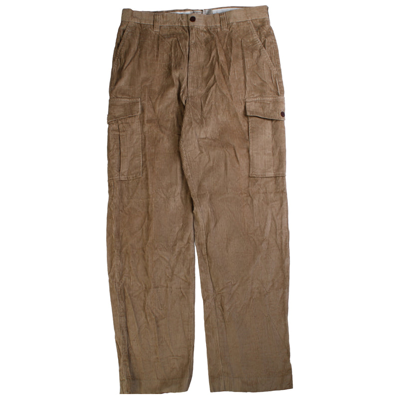 L.L.Bean  Corduroy Cargo Baggy Trousers / Pants 36 Beige Cream