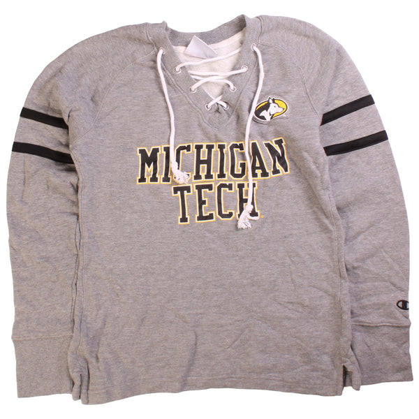 Champion  Michigan Tech Ice Hockey Sweatshirt Small Grey