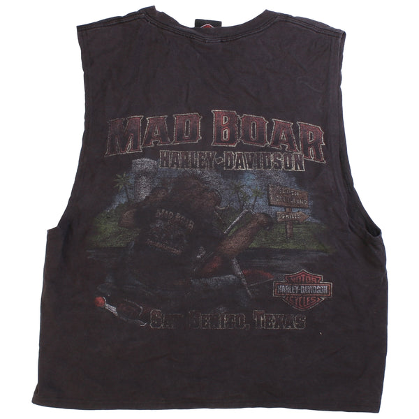 Harley Davidson  Harley Davidson Back Print Vest Sleeveless Vest T Shirt Medium Black