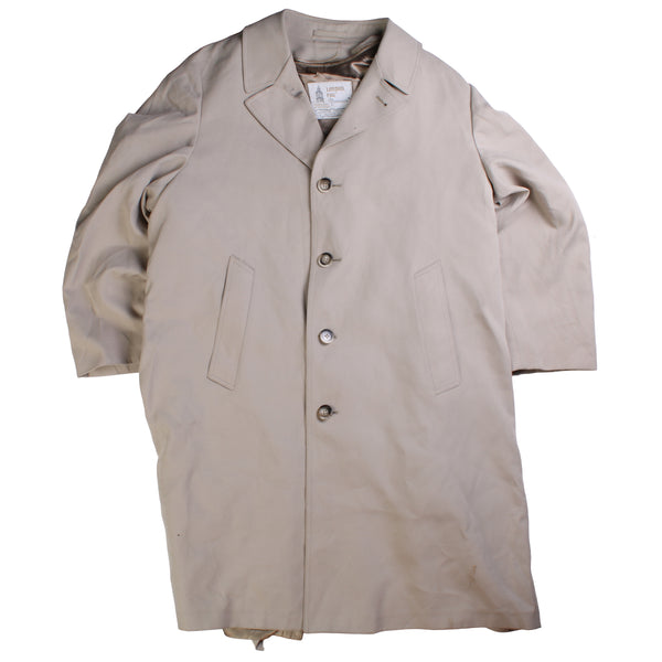 London Fog  Long Button Up Trench Coat Medium Beige Cream