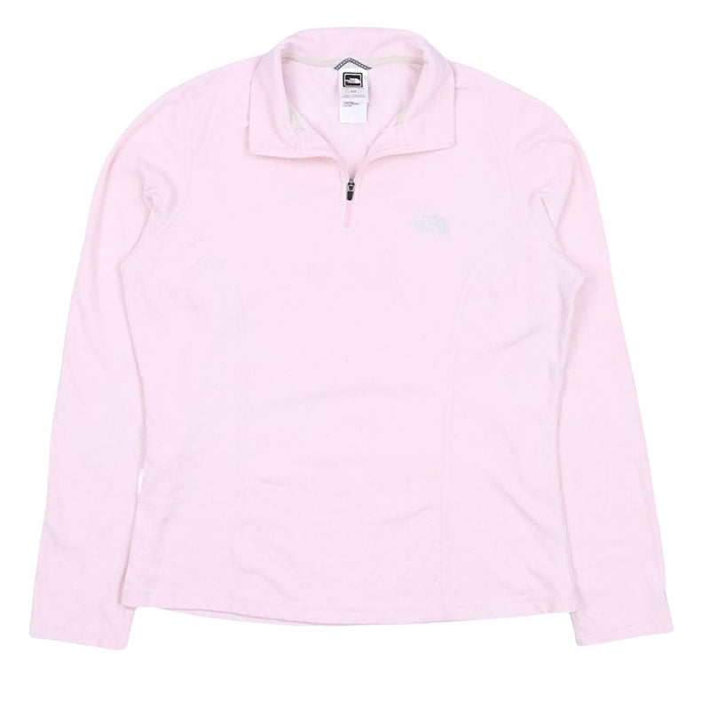 The North Face 90's Fleece Quarter Zip Spellout Sweatshirt Medium Pink
