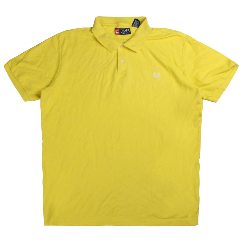Chaps Ralph Lauren Short Sleeve Button Up Polo Shirt Men's Large Yellow