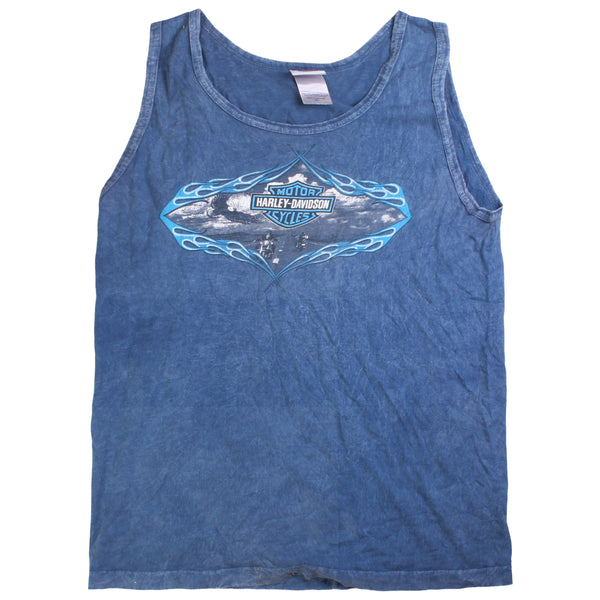 Harley Davidson Motorcycle Vest Vest T-Shirt Men's X-Large Blue