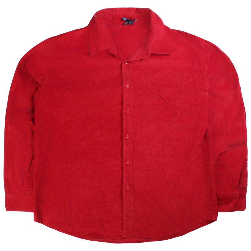 David Brandon Long Sleeve Button Up Corduroy Shirt Men's X-Large Red