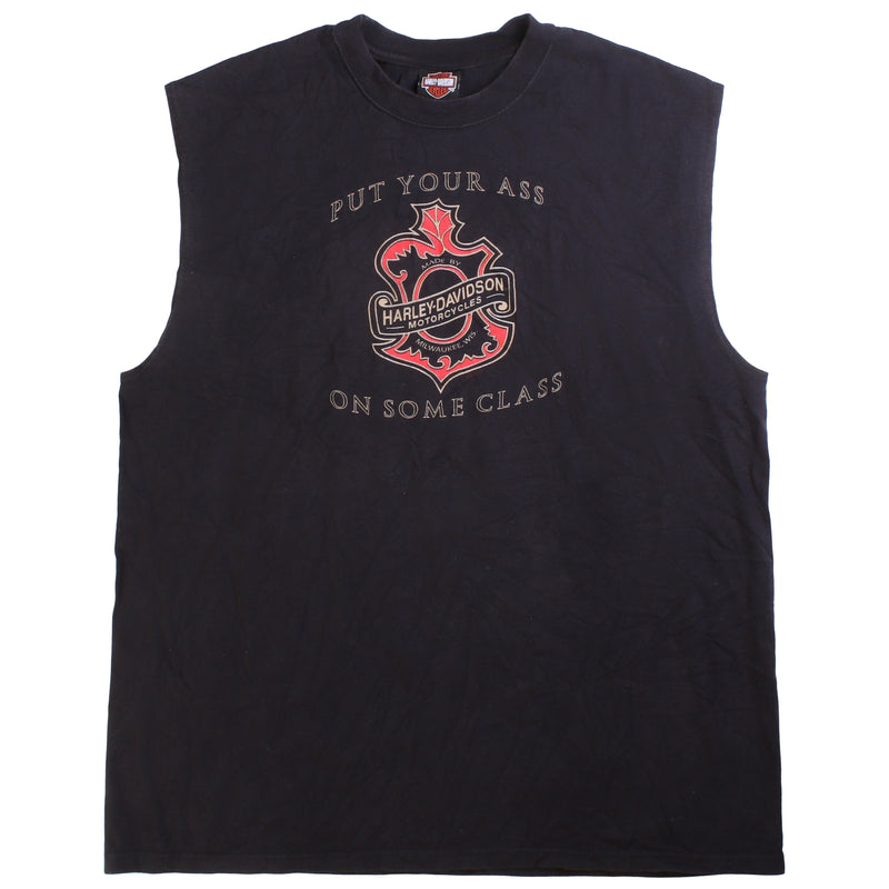 Harley Davidson Motorbike Vest T Shirt Men's XLarge Black