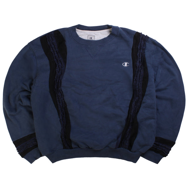Champion  Rework Coogi Heavyweight Coogi Style Crewneck Sweatshirt XLarge Navy Blue