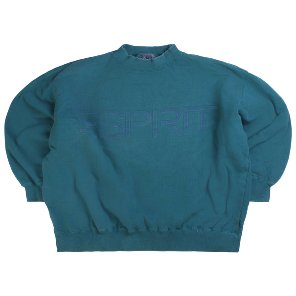 Espirit  Plain Crewneck Sweatshirt Large Turquoise Blue Green