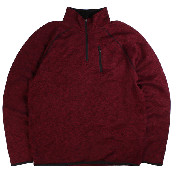 Lee  Quarter Zip Sweatshirt Large Burgundy Red