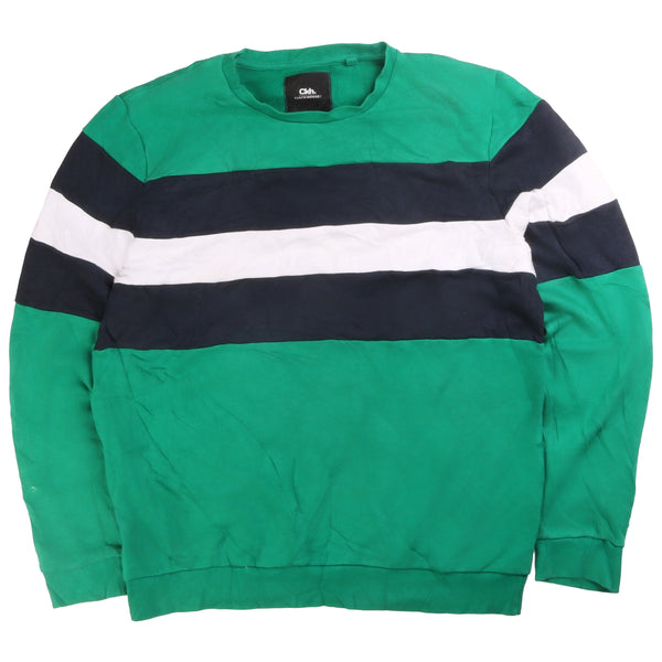 Clockhouse  Stripped Crewneck Sweatshirt Large Green