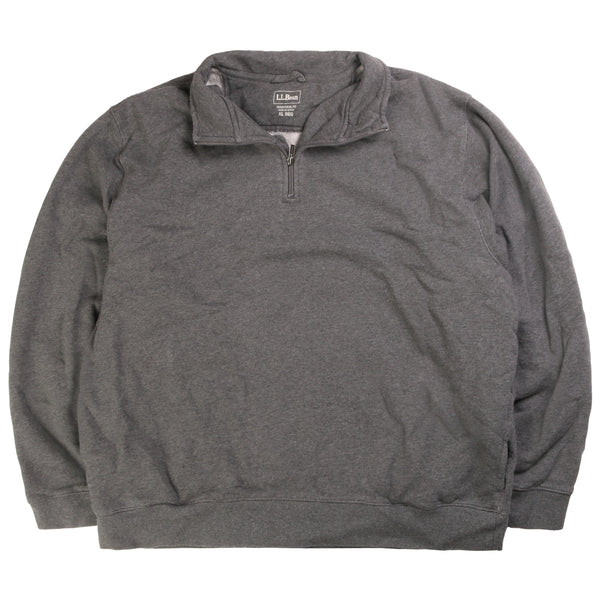 L.L.Bean  Quarter Zip Plain Heavyweight Sweatshirt XLarge Grey