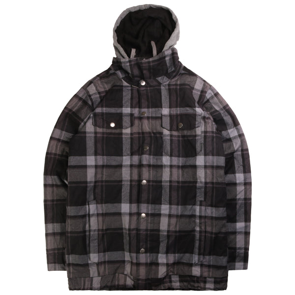 Burton  Hooded Check Heavyweight Shirt Large Black