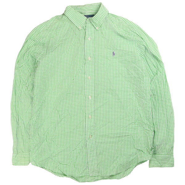 Polo Ralph Lauren  Long Sleeve Button Up Check Shirt Large Green