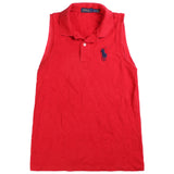Polo Ralph Lauren  Vest Sleeveless Button Up Polo Shirt Small Red