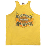Harley Davidson  Jamestown Back Print Vest T Shirt XLarge Yellow