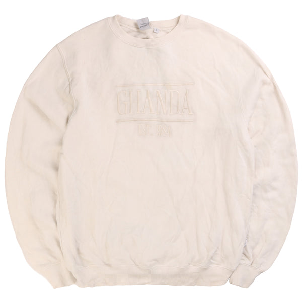 Ghanda  Ghanda Heavyweight Crewneck Sweatshirt Small Beige Cream