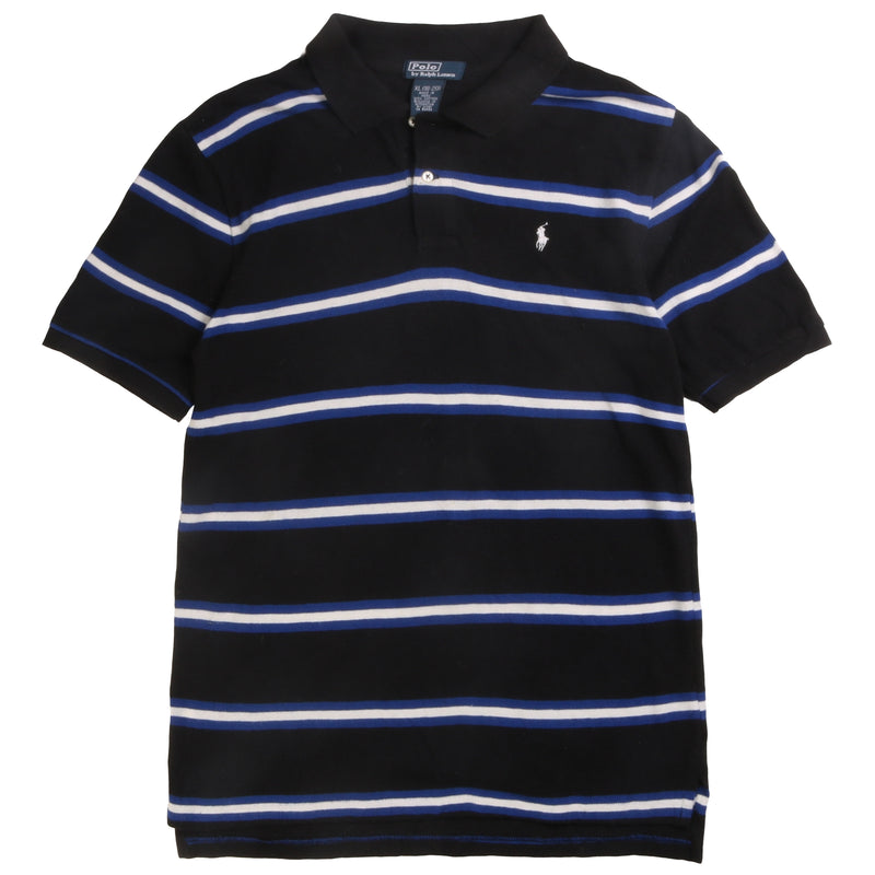 Polo Ralph Lauren  Striped Short Sleeve Button Up Polo Shirt XLarge Black