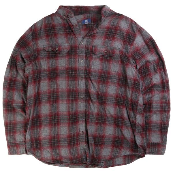 George  Lumberjack Check Long Sleeve Button Up Shirt XXLarge (2XL) Red