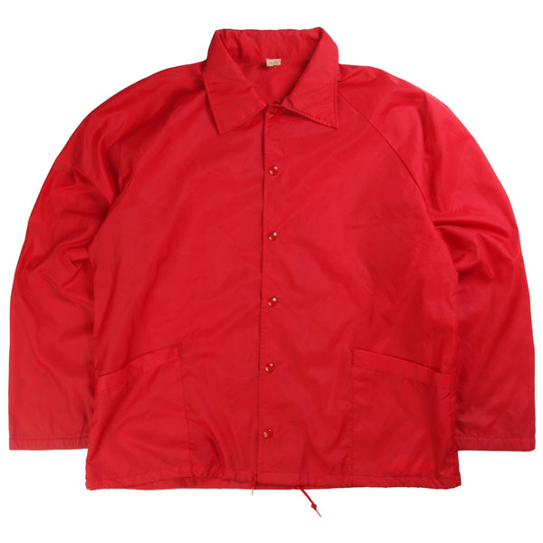 Canvas  Lightweight Button Up Windbreaker Jacket Large Red