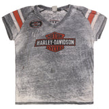 Harley Davidson  Spellout V Neck Short Sleeve T Shirt XXLarge (2XL) Grey