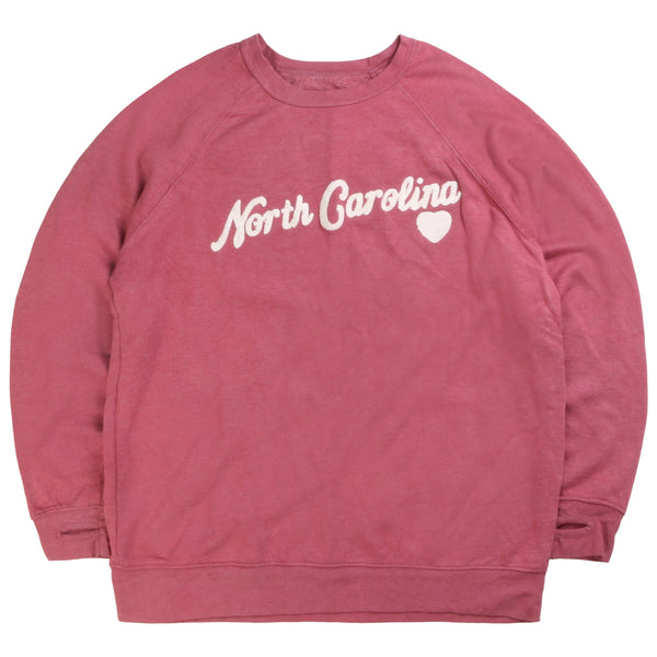 State of Mind  North Carolina Crewneck Sweatshirt Large Red