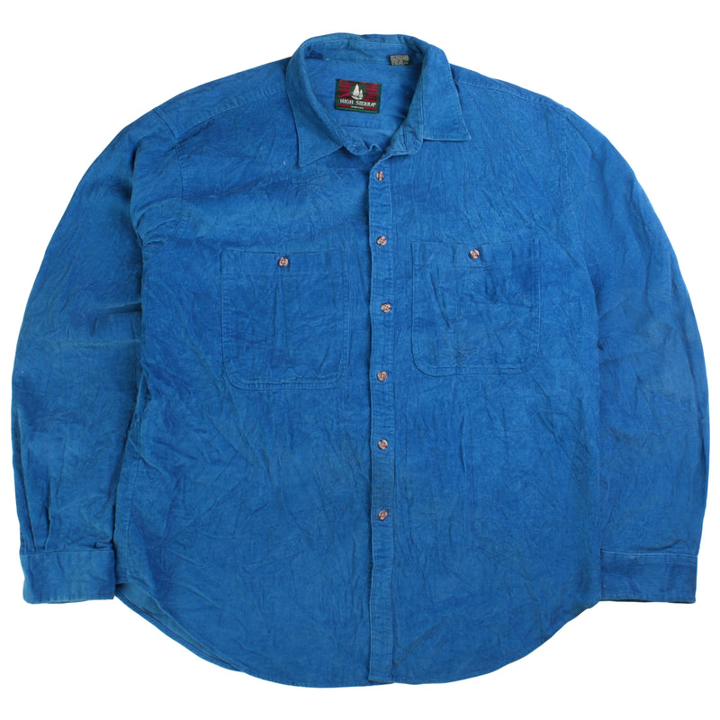 High Sierra  Corduroy Long Sleeve Button Up Shirt XLarge Blue