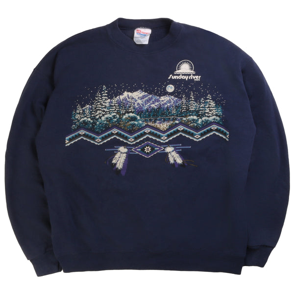 Hanes  Heavyweight Crewneck Sweatshirt XLarge Navy Blue