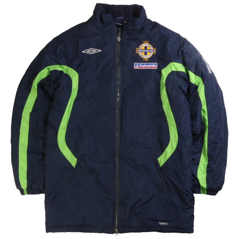 Umbro  Northern Ireland Full Zip Up Puffer Jacket Small Navy Blue