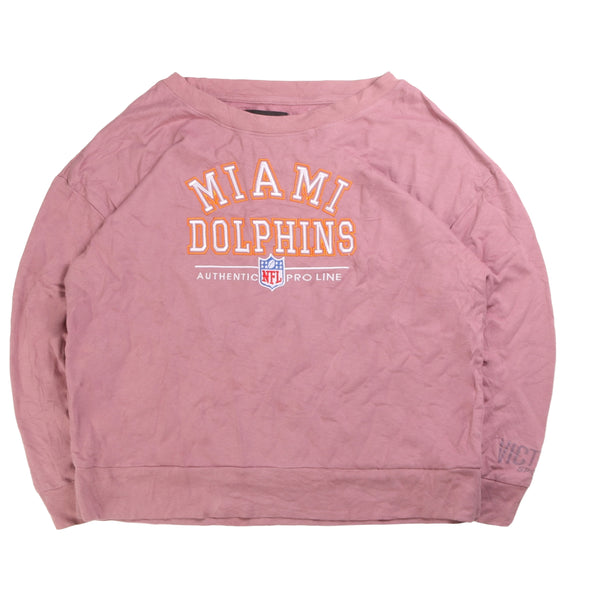 Victoria  Miami Dolphins NFL Crewneck Sweatshirt Large Pink