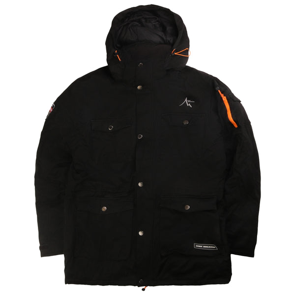 High Mountain  Hooded Heavyweight Full Zip Up Puffer Jacket Large (missing sizing label) Black