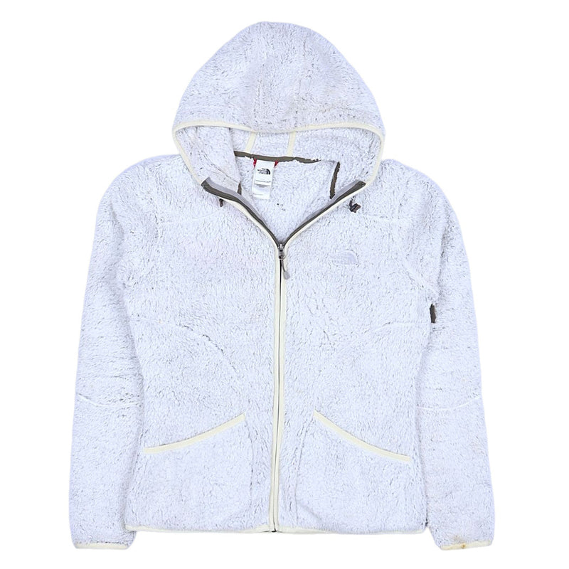The North Face 90's Spellout Hooded Zip Up Fleece Medium White
