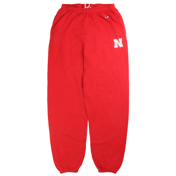 Champion  Elasticated Waistband Drawstrings Joggers / Sweatpants Large Red