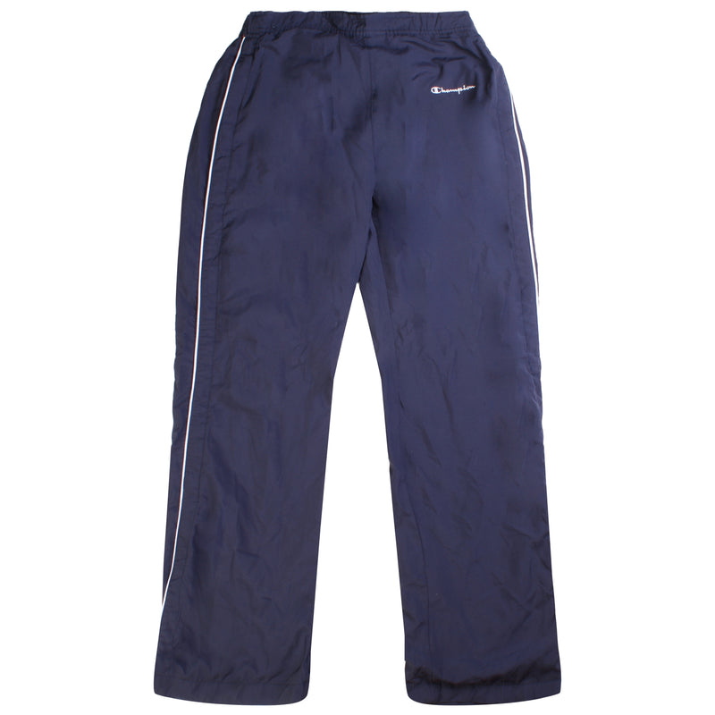 Champion  Elasticated Waistband Drawstrings Nylon Sportswear Joggers / Sweatpants Medium Navy Blue