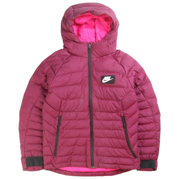 Nike  Full Zip Up Hooded Puffer Jacket XSmall (missing sizing label) Pink