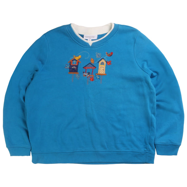 Breckenridge  Bird House Heavyweight Crewneck Sweatshirt XLarge Blue