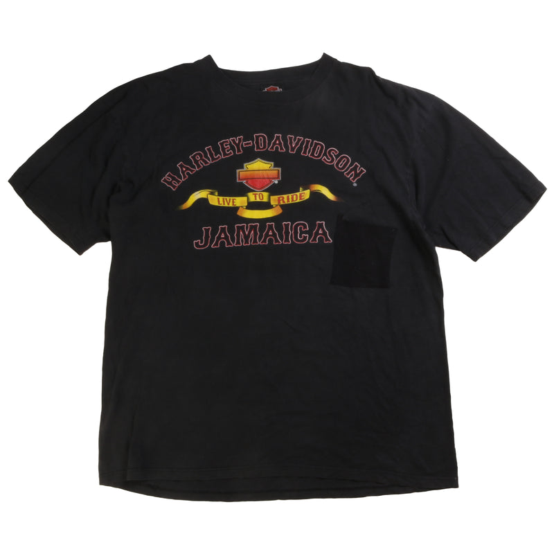 Harley Davidson  Jamaica Short Sleeve Back Print T Shirt XXLarge (2XL) Black