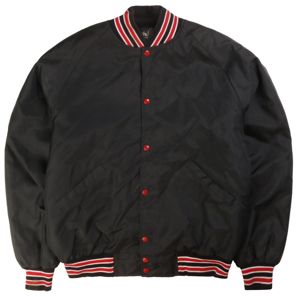 Butwin  Baseball Varsity Button Up Bomber Jacket XLarge (missing sizing label) Black